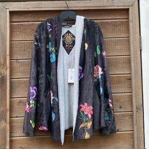 Johnny Was Biya Blooming Floral Sherpa jacket